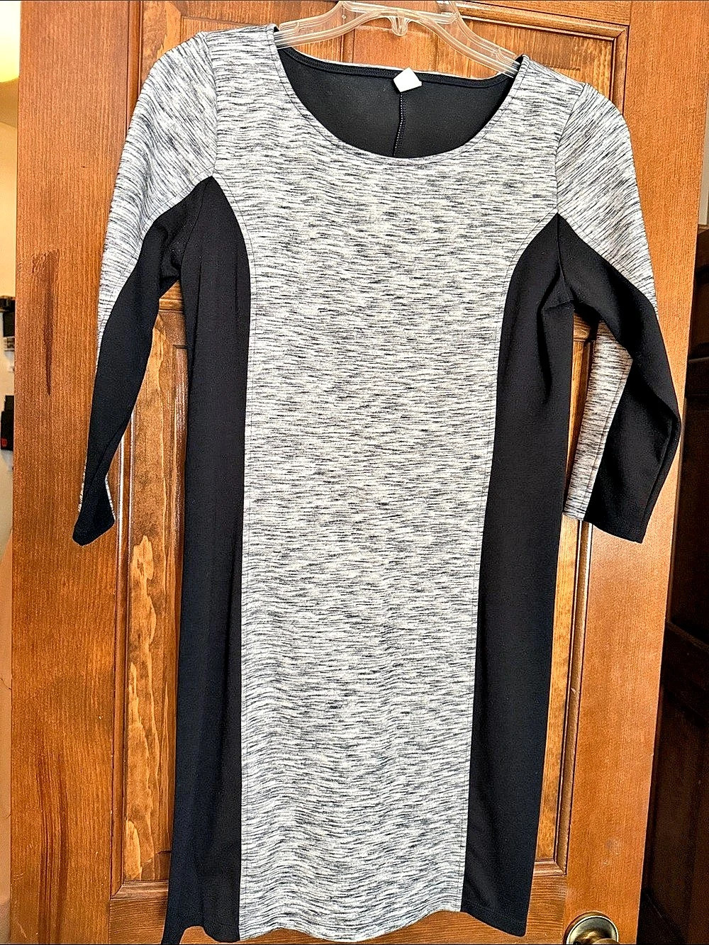 Old Navy Color Block Long Sleeve Dress Gray & Black Size Medium